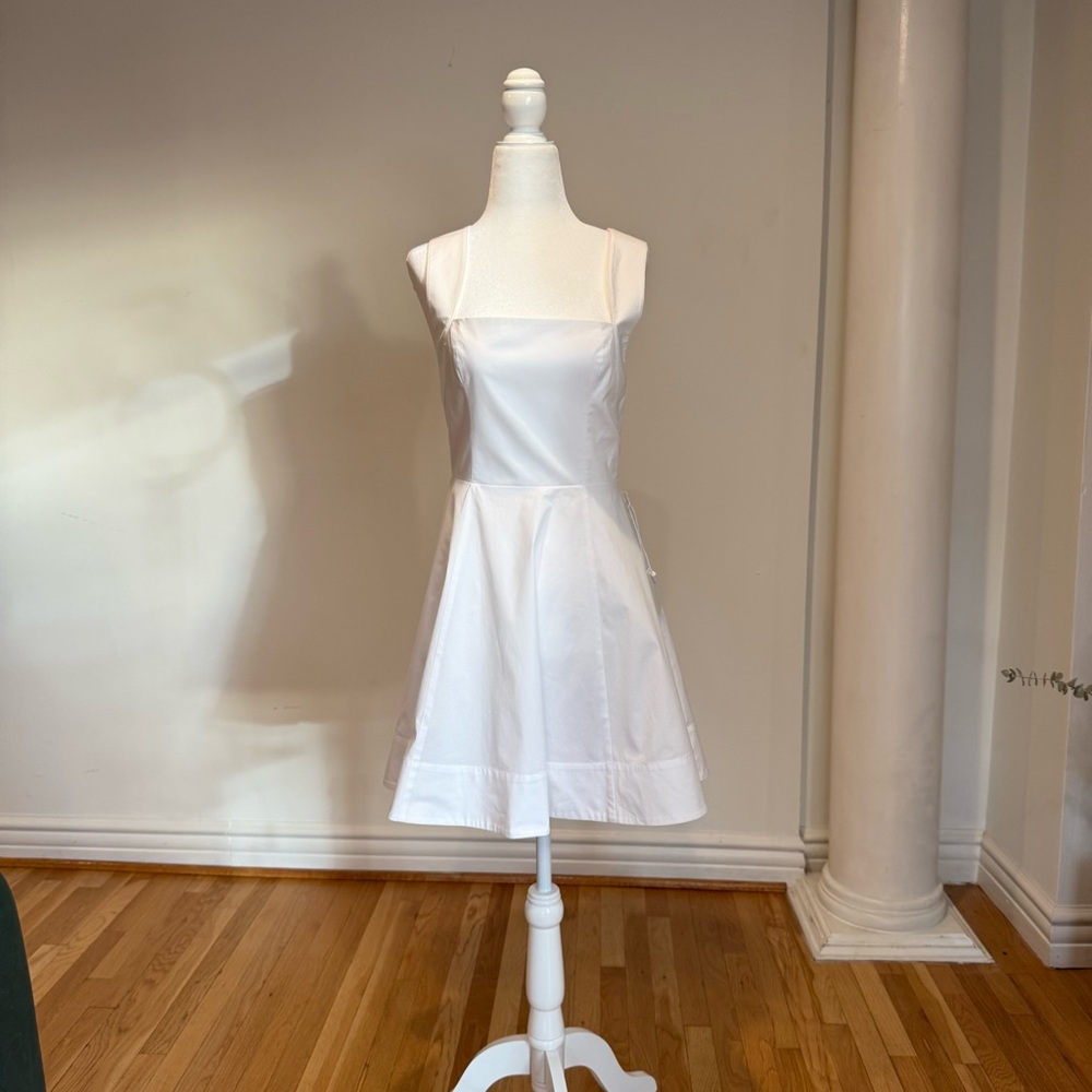 STAUD MINI WELLS DRESS WHITE